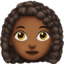 woman: medium-dark skin tone, curly hair on Apple
