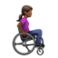 woman in manual wheelchair facing right: medium-dark skin tone on Apple