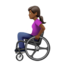woman in manual wheelchair: medium-dark skin tone on Apple