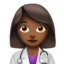 woman health worker: medium-dark skin tone on Apple