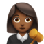 woman judge: medium-dark skin tone on Apple