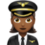 woman pilot: medium-dark skin tone on Apple
