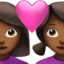 couple with heart: woman, woman, medium-dark skin tone on Apple