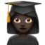 woman student: dark skin tone on Apple