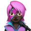 woman singer: dark skin tone on Apple