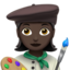 woman artist: dark skin tone on Apple