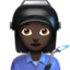 woman factory worker: dark skin tone on Apple