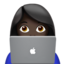 woman technologist: dark skin tone on Apple