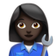 woman mechanic: dark skin tone on Apple