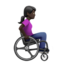 woman in manual wheelchair facing right: dark skin tone on Apple