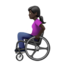 woman in manual wheelchair: dark skin tone on Apple