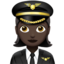 woman pilot: dark skin tone on Apple