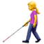 woman with white cane on Apple