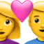 couple with heart: woman, man on Apple