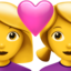 couple with heart: woman, woman on Apple