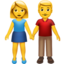 woman and man holding hands on Apple