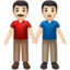 men holding hands: light skin tone on Apple