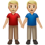 men holding hands: medium-light skin tone on Apple