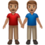 men holding hands: medium skin tone on Apple