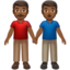 men holding hands: medium-dark skin tone on Apple