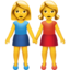 women holding hands on Apple