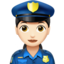 woman police officer: light skin tone on Apple