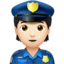 police officer: light skin tone on Apple