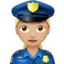woman police officer: medium-light skin tone on Apple