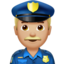 man police officer: medium-light skin tone on Apple