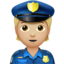 police officer: medium-light skin tone on Apple