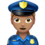 woman police officer: medium skin tone on Apple