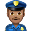 man police officer: medium skin tone on Apple
