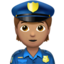 police officer: medium skin tone on Apple