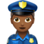 woman police officer: medium-dark skin tone on Apple