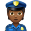 police officer: medium-dark skin tone on Apple