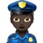 woman police officer: dark skin tone on Apple