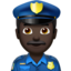 man police officer: dark skin tone on Apple