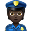police officer: dark skin tone on Apple