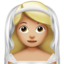 woman with veil: medium-light skin tone on Apple