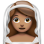 woman with veil: medium skin tone on Apple