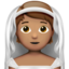 person with veil: medium skin tone on Apple