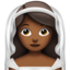woman with veil: medium-dark skin tone on Apple
