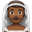man with veil: medium-dark skin tone on Apple