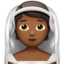 person with veil: medium-dark skin tone on Apple