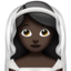 woman with veil: dark skin tone on Apple
