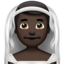 man with veil: dark skin tone on Apple