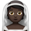 person with veil: dark skin tone on Apple