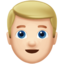 man: light skin tone, blond hair on Apple
