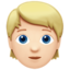person: light skin tone, blond hair on Apple