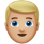 man: medium-light skin tone, blond hair on Apple